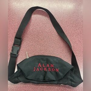 Alan Jackson Black and Red Belt Bag/ Hip Sack